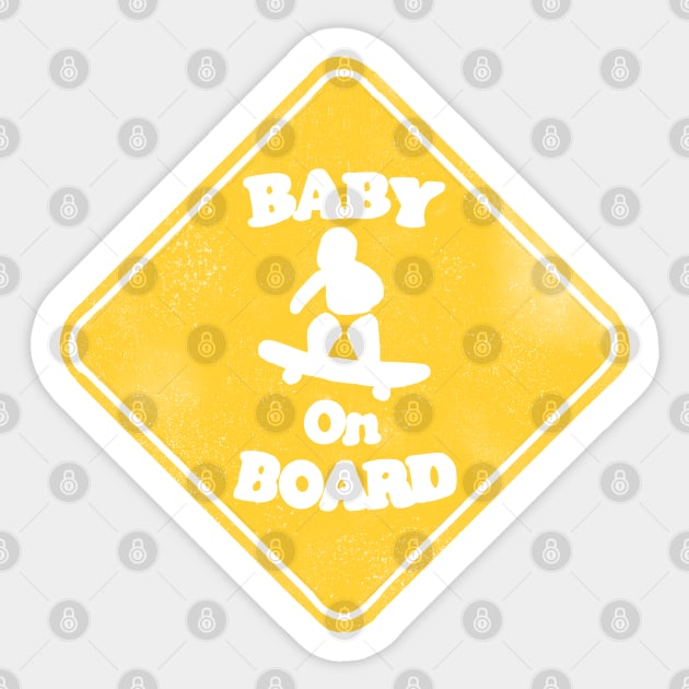 Distressed Baby on Board Sign Sticker by RoserinArt